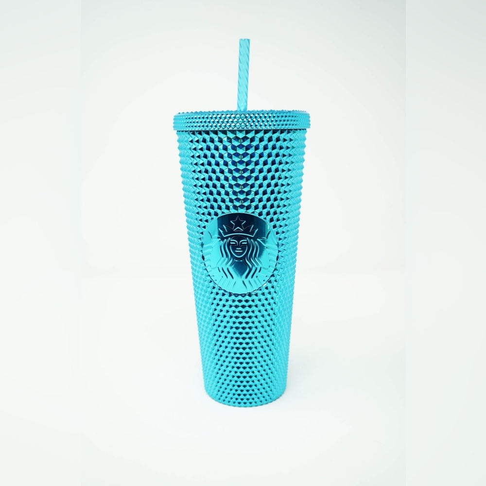 2023 Blue Bling Metallic Chrome studded Starbucks tumbler